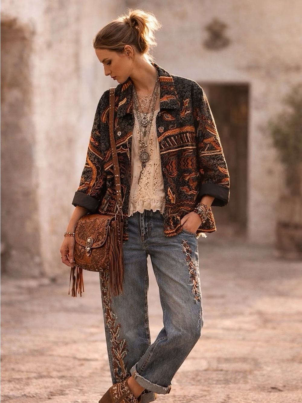 vintage New Identity Southwestern tapestry  jacket.